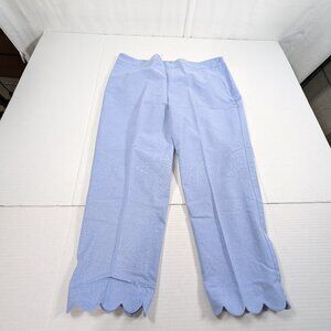 Talbots 8P Chatham Crop Side Zip Capri Scalloped Hem EUC!
